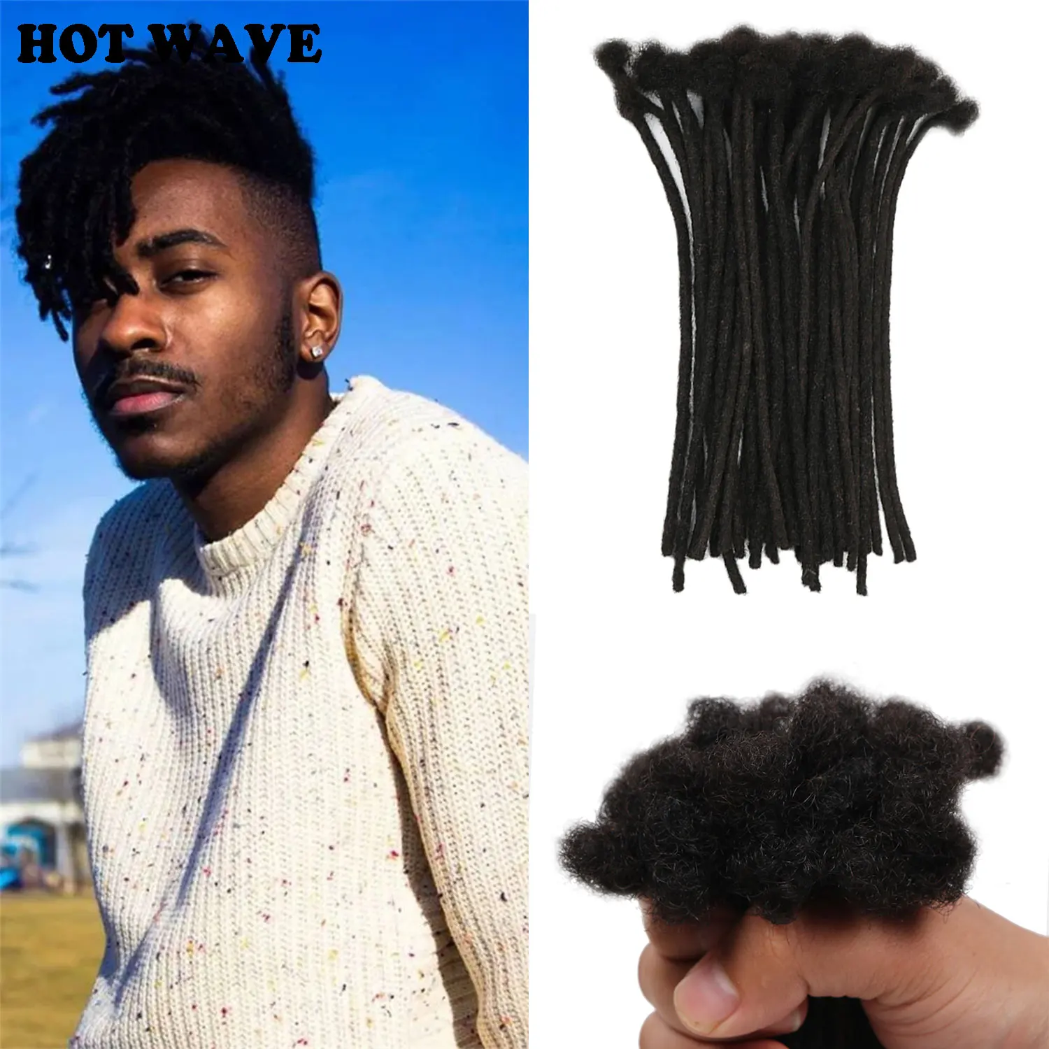 

HOT Dreadlocks Locs Afro Kinky Crochet Handmade Human Hair Braiding Hair Extensions Wholesale 20 30 60 Strands 10-20 Inch