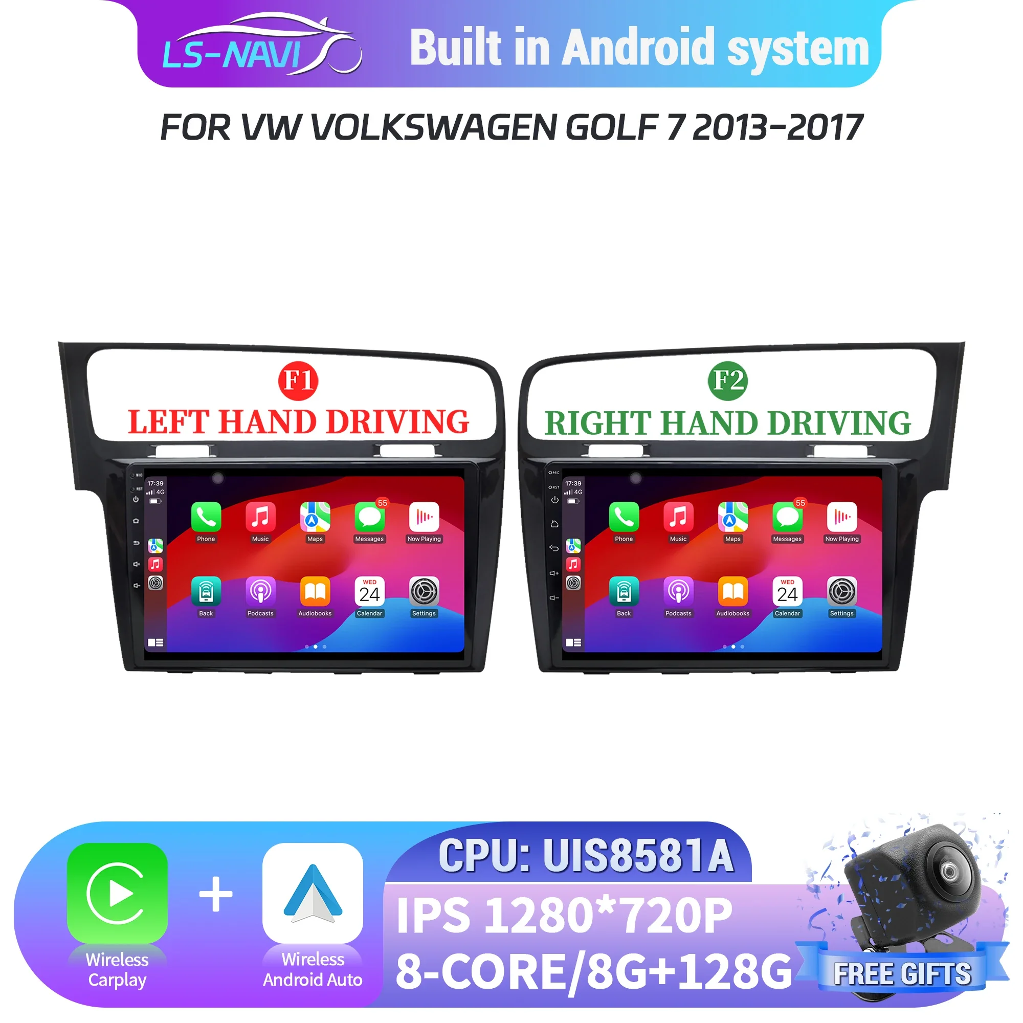 

Android 14 Car Radio For VW Volkswagen Golf 7 2013-2017 Black Multimedia 4G GPS Wireless Carplay Touch Head Unit Screen Stereo