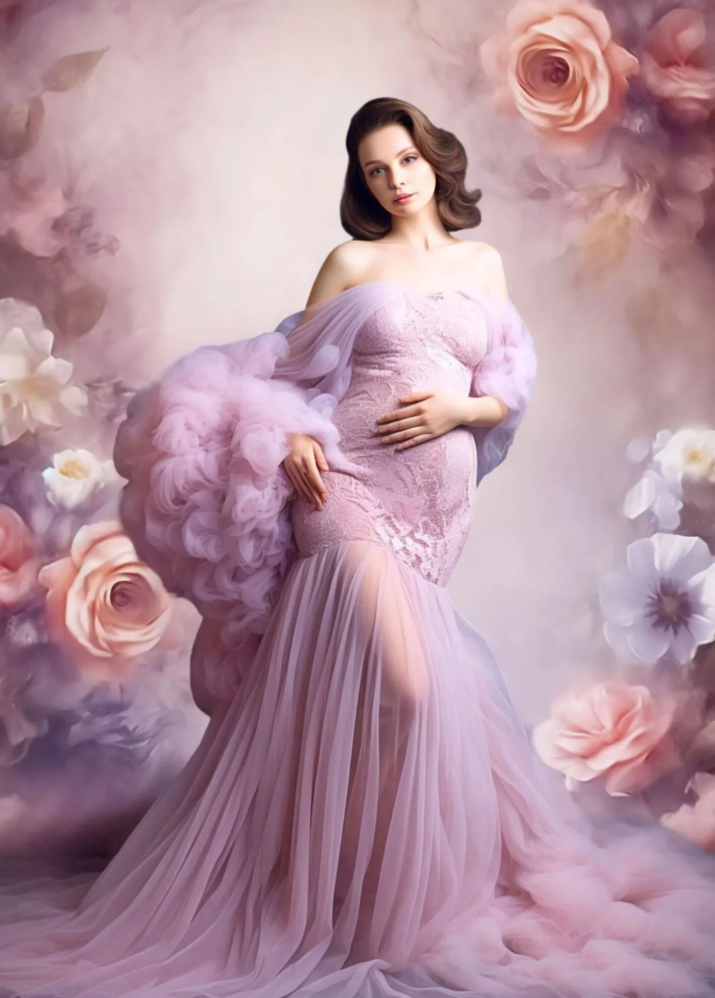 Mehomond Fotografie Hintergrund Ölgemälde Textur Blumen Erwachsenen Geburtstag Hochzeit Mutterschaft Porträt Dekor Hintergrund Foto Studi