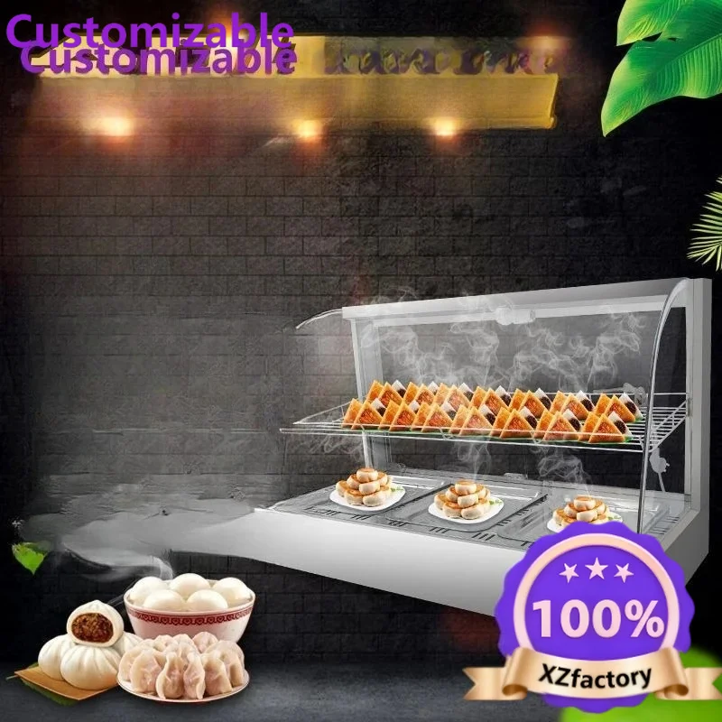 Factory Direct 2026 Top RatedCurved steam insulation cabinet Commercial small glass steamer cabinet Convenience store Steamed br