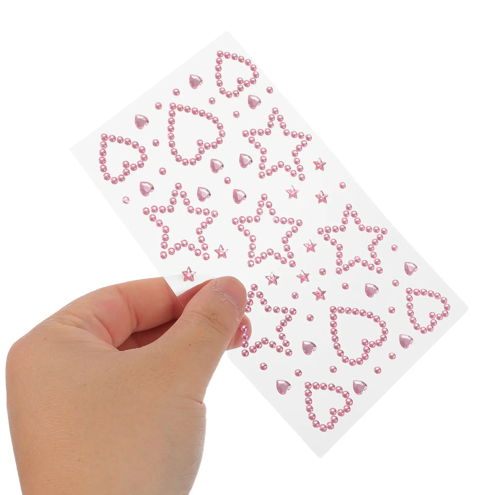 

5 Sheets Star Heart Rhinestone Face Stickers Self-Adhesive for Festival Rave Valentine's Day Makeup Body Hair Scrapbooking