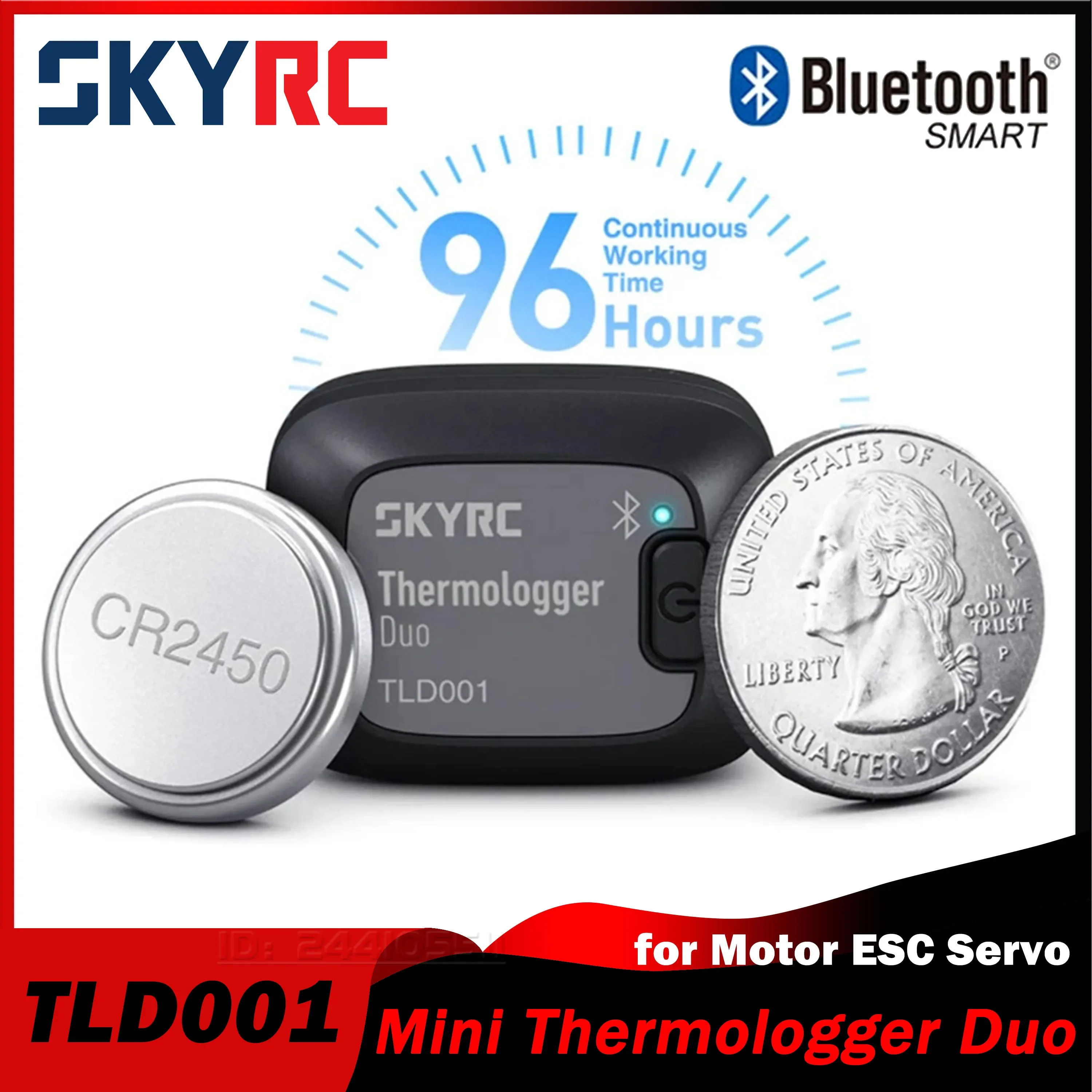 SKYRC Mini Thermologger Bluetooth5.0 Duo Dual Channel Motor ESC Temperature Detector Lipo Battery Checker TLD001 Servo Engine