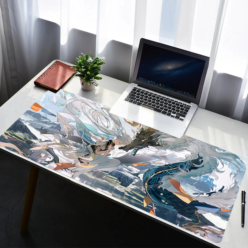

Mouse Pad Laptop Rubber Extended Desktop Mat Wuthering Waves Jinhsi Computer Gamer Mousepad PC Gaming Accessories Keyboard Pad