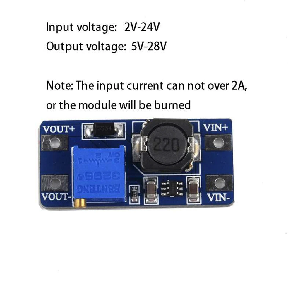 10pcs MT3608 2A Max DC-DC Step Up Converter Power Module Booster Power Supply Module For Arduino Input 2-24V Output 5/9/12/28V