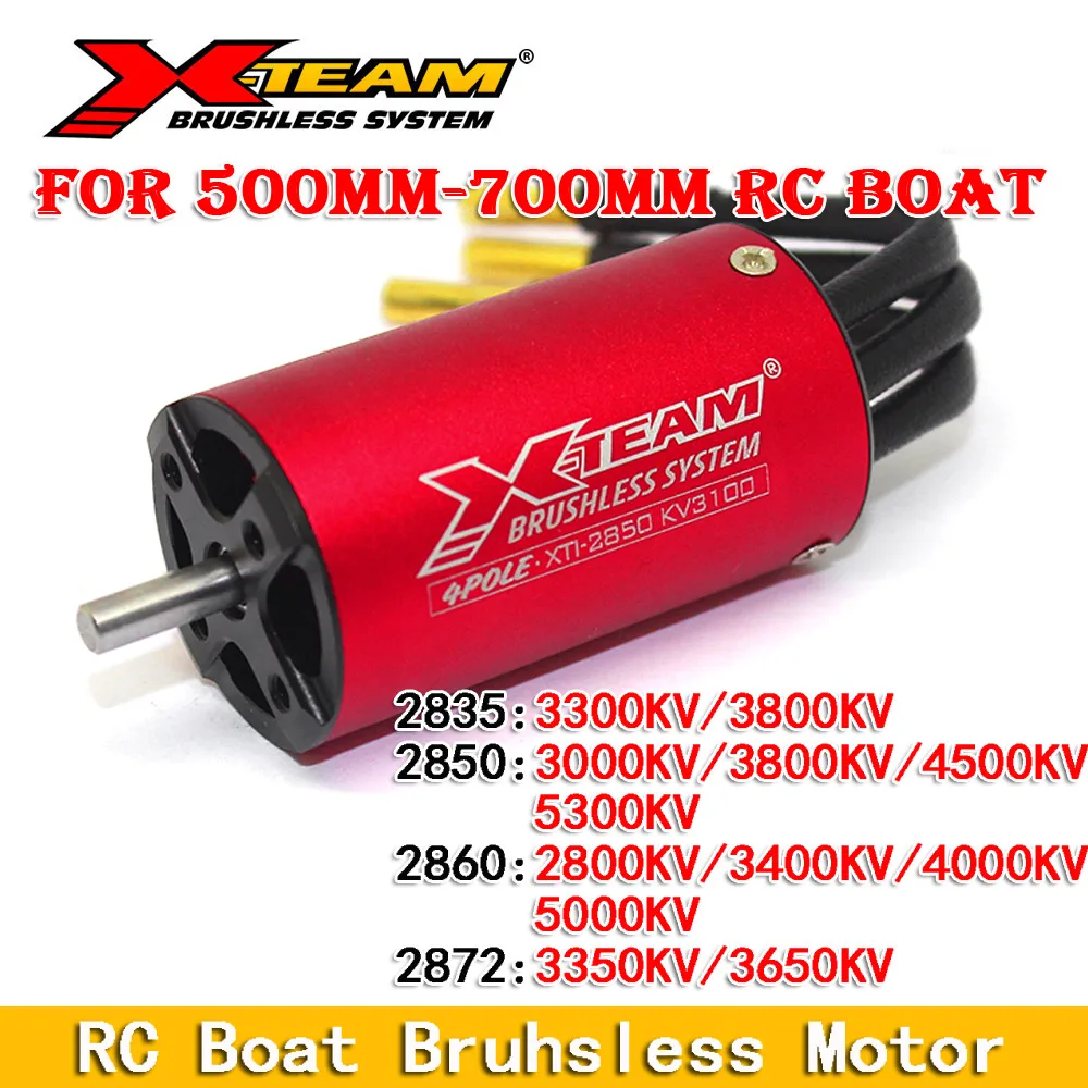 

X-TEAM Waterproof 2835 2850 2860 2872 3800KV 4500KV 3300KV 5000KV Brushless Motor for 300mm - 700mm Remote Control RC Boats