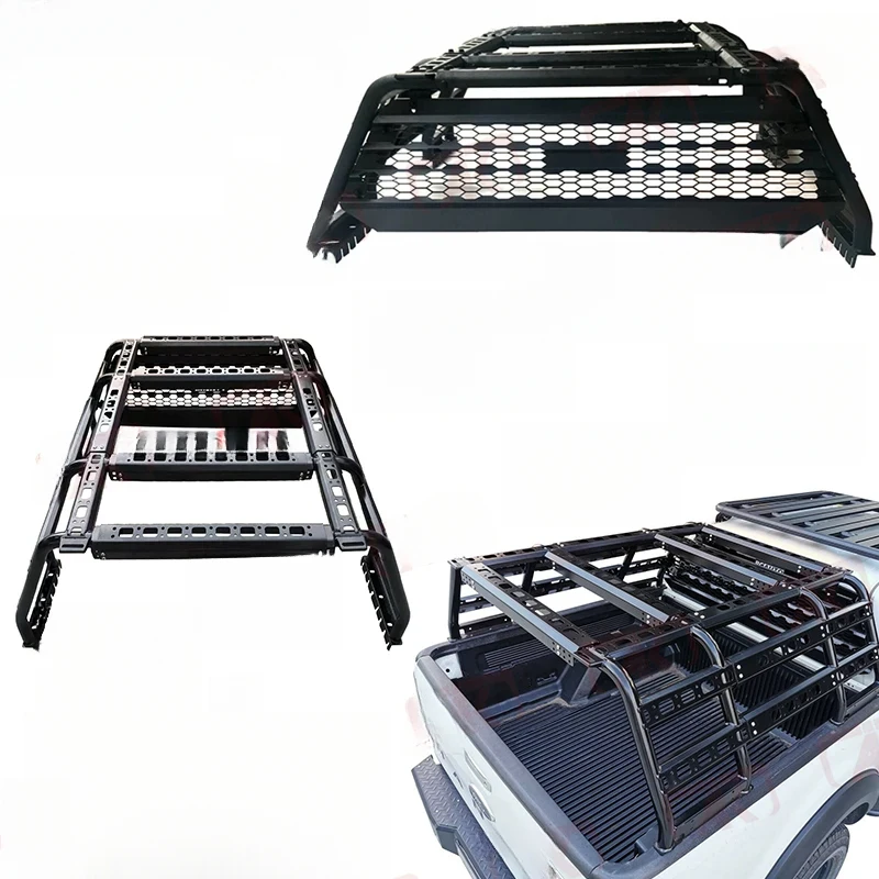 

Hot Selling Universal Adjustable Tub Ladder Rack Multifunction Steel Roof Rack For 4x4 Pickup Trucks