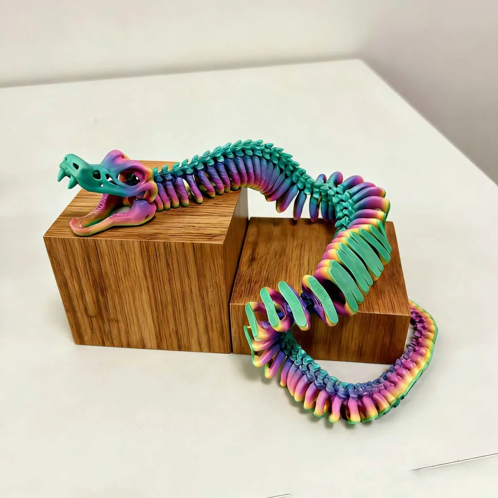 3D-gedruckte JOINT SNAKE-Statue, flexibles 3D-gedrucktes Tier, bunte Figur-Statue, Geschenke, 53 cm/20,87 Zoll, 36 cm/14,17 Zoll – Detail 8