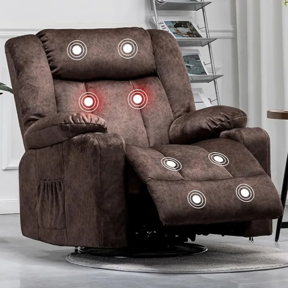 Fauteuil inclinable avec culbuteur de massage, fauteuil inclinable Lazy Boy, siège de canapé simple avec porte-gobelets pour salon, métropolitain, 360, résistant aux chocs