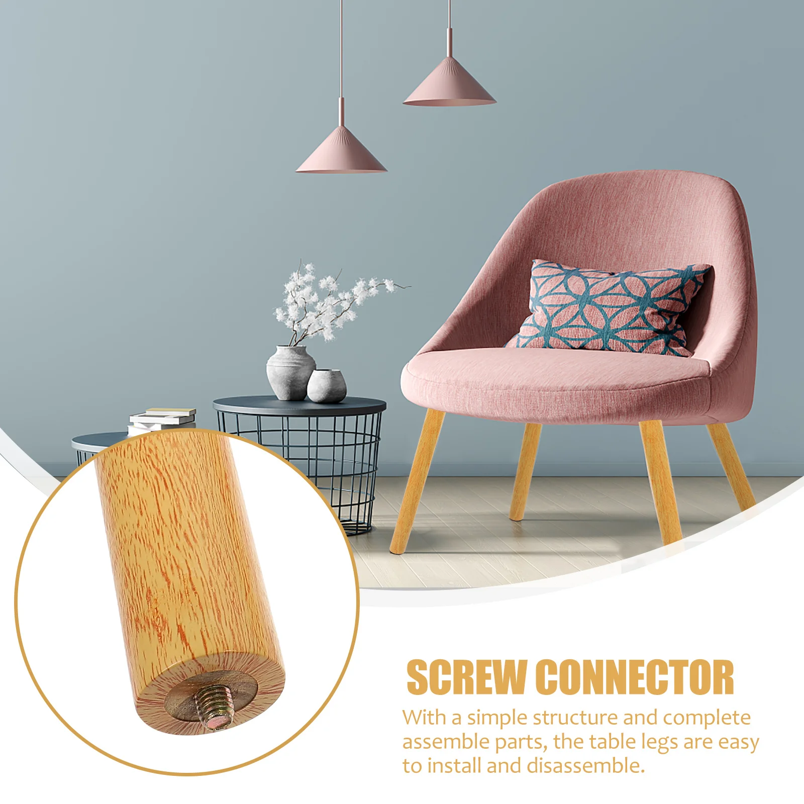 

1Set Solid Wood Furniture Legs Durable Table Leg Replacement for Dining Table Chair Cabinet Repair Parts Furniture Feet