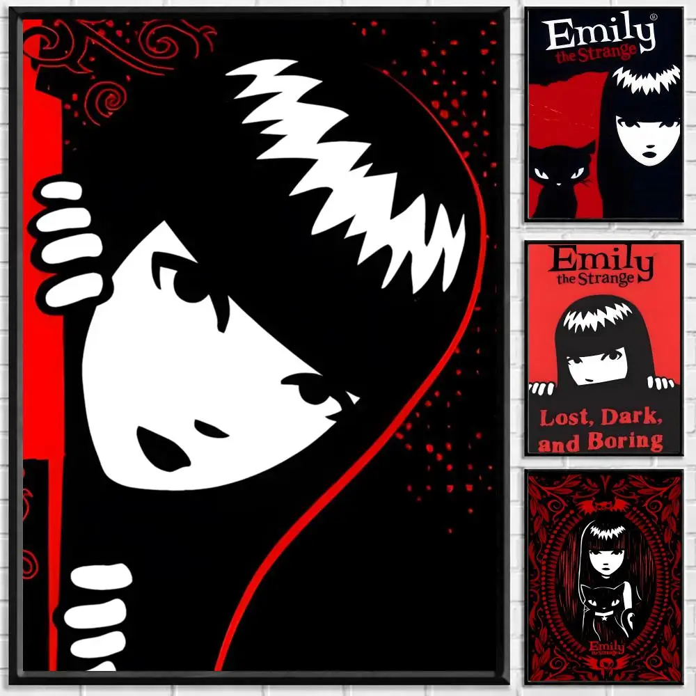Character Emily The Strange Poster Self-adhesive Art Waterproof Paper Sticker Coffee House Bar Room Wall Decor