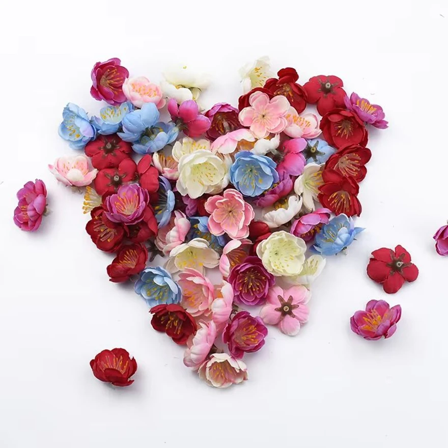 20/40 Pieces 3cm Cherry Blossoms Home Room Decoration Accessories Box Artificial Flowers Bridal Accessories Clearance Gift Cheap
