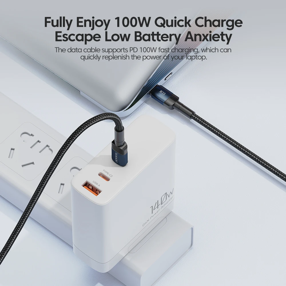 Toocki 5A Kabel USB C Ke USB C dengan Pengisian Daya Cepat 100W/ 66W untuk Ponsel Samsung S20 S21 Xiaomi POCO Tipe C Kabel USB-C