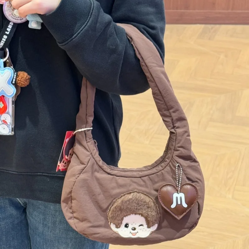 Hot Kawaii Monchhichi Series Cute Handbag Cartoon Character Creativity Portable Small Item Storage Bag Women Shoulder Bag Gift view 6
