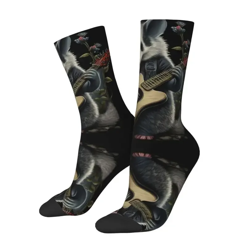 Opossum Live Laugh Love With Guitar Dress Socks Mens Womens Warm Fashion Novelty Crew Socks