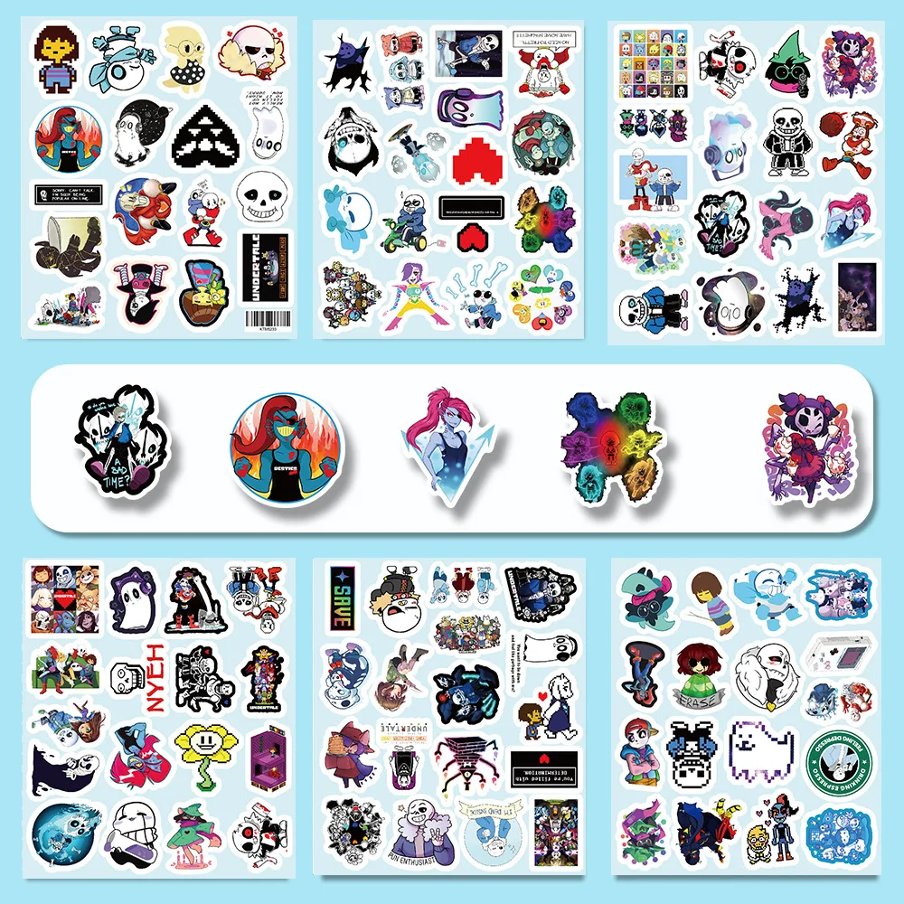 

100PCS New UNDERTALE Sticker Game Graffiti Cartoon Cute Decoration Stationery Box Water Cup Luggage Guitar Waterproof Decal
