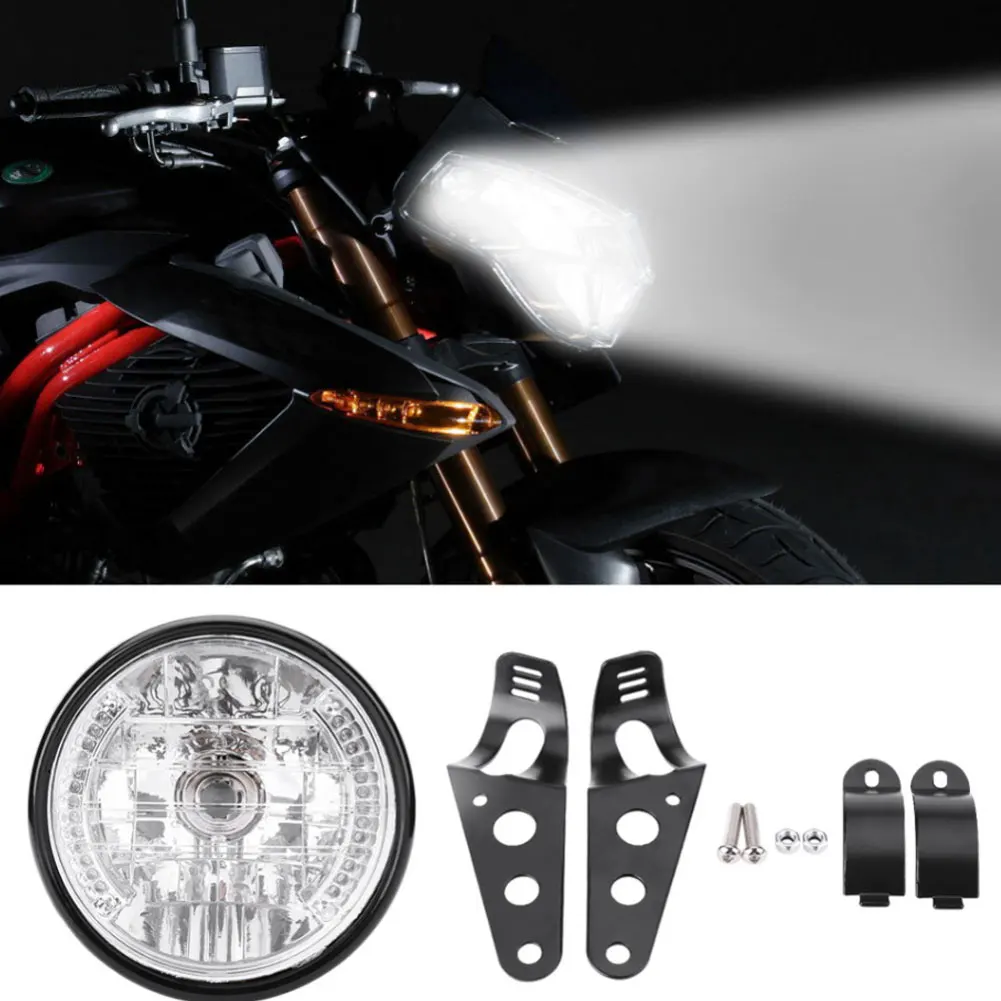 

Motorcycle Headlight Motorcycle Motorbike Headlight Turn Signal Light Bulb with Bracket Motorcycle Headlight