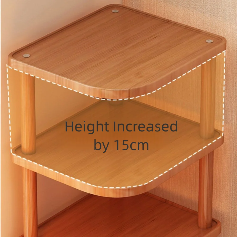 2/3/4 Tier Desktop Corner Stand Vertical Design Space Saving Corner Storage Rack Large load Bearing Multipurpose