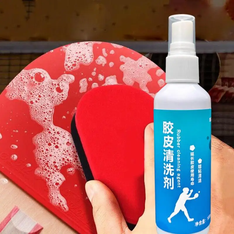 

100ml Table Tennis Racket Cleaner Tackifier Ping Pong Racket Rubber Care Spray Paddle Dust Oil Stains Sweat Cleaning Agent