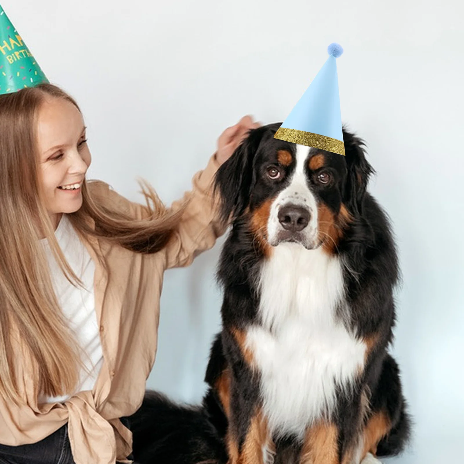 

8Pcs Pet Birthday Hats Colorful Paper Cone Party Hats for Small Dogs Cats Holiday Celebration Party Supplies Pet Funny Hat Set