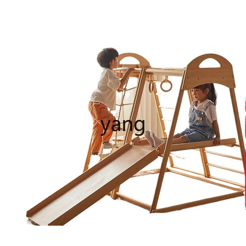 

CX climbing frame indoor children's solid wood household swing combination