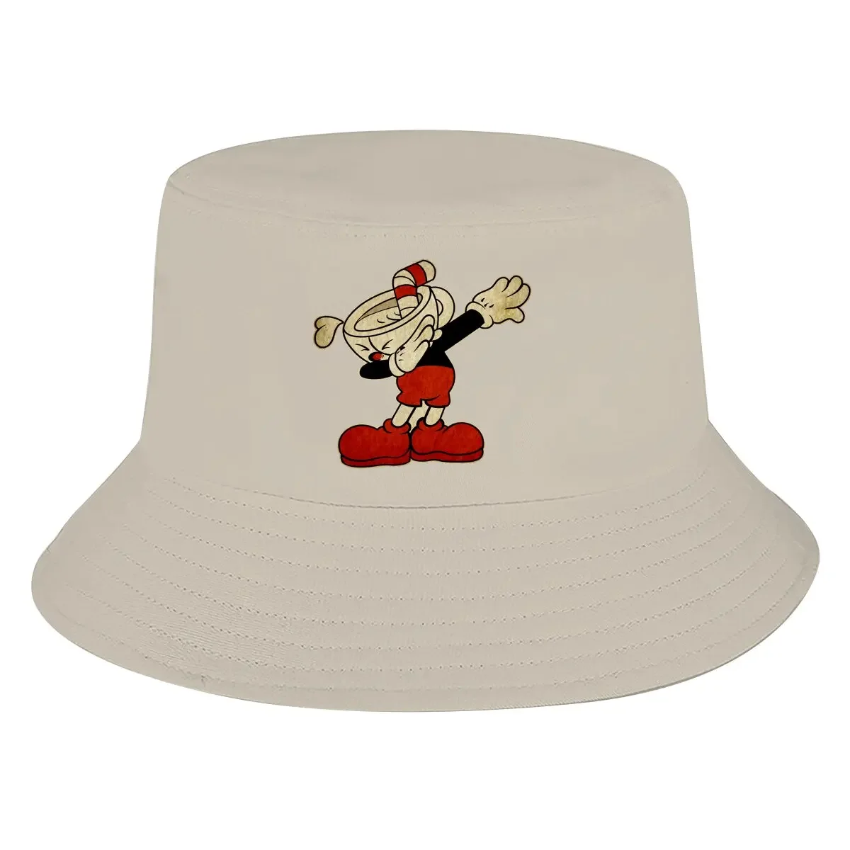 Still Life Cup Unisex Bucket Hats Cuphead Chalice Game Hip Hop Fishing Sun Cap Fashion Style Designed