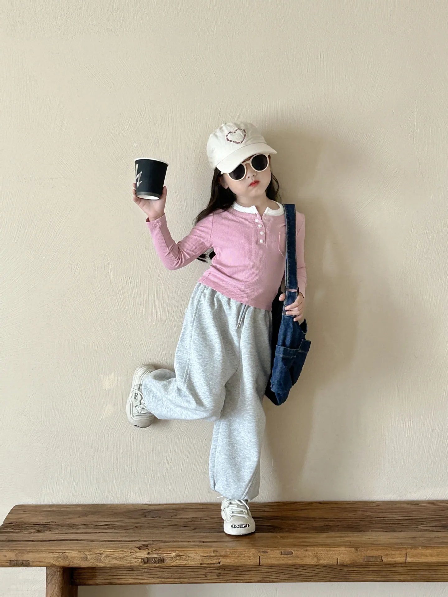 Girls Casual Pants 2024 Autumn New Korean Style Children Fashion Loose Sweatpants Children Wear Sports Trousers Grey Pant