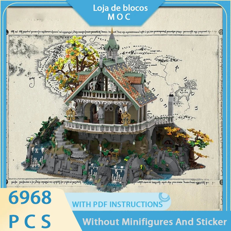 

Boutique new MOC building block ring movie scene model final warm house display base fully modular children's toy DIY assembly