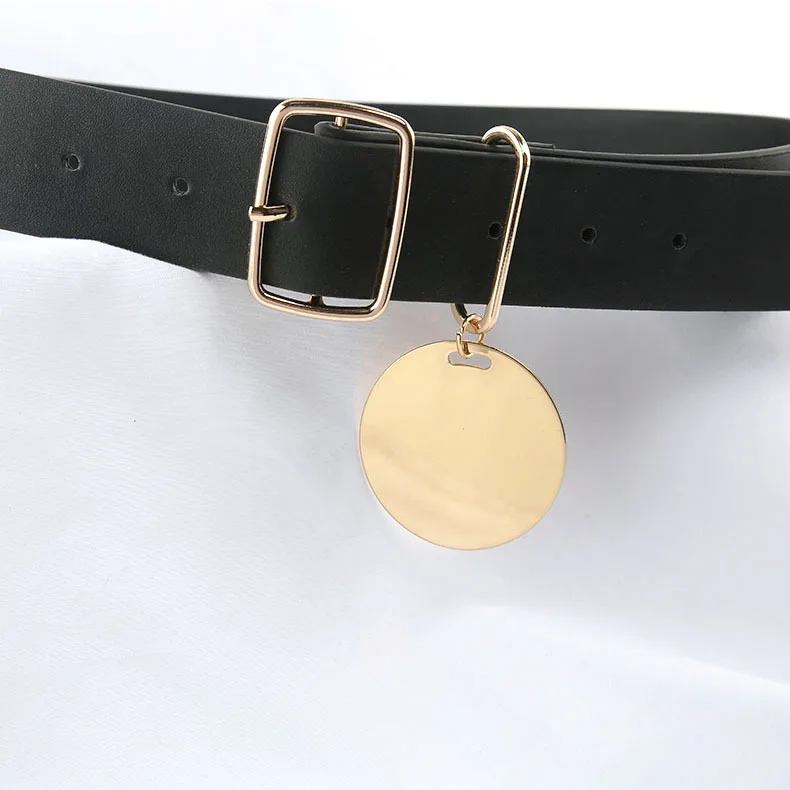 

Square Buckle with Big Round Brand Belt Women's Fashion Casual Belt Women's Belt