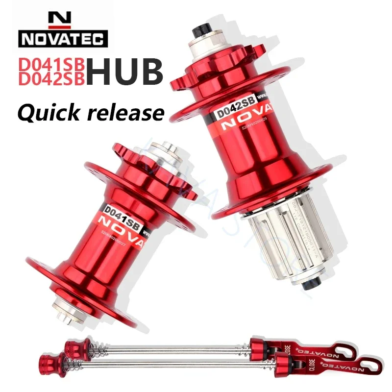 NOVATEC Hub D041SB D042SB MTB Bicycle Disc Card Brake 32 Holes Red and Blue 8/9/10/11 Speed Micro Spline 32H Disc Brake Cube