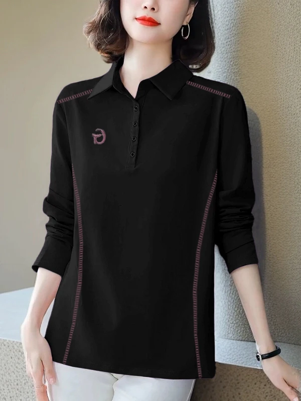 Nueva Camisa Larga de Algodón Puro 2025 para Mujer, Holgada, Estilo Informal, Otoño, Talla Grande, Versátil, Entallada, con Cuello Camisero