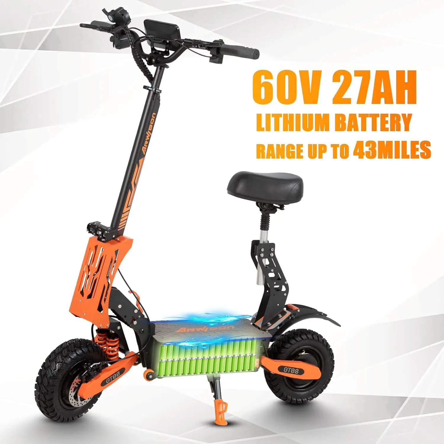 

11-inch Off-Road Tires Sport Folding eScooter with Seat GT08 5600W Adult Electric Scooter
