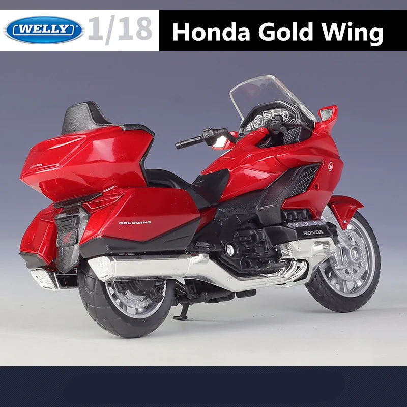 Welly 1:18 HONDA Gold Wing Touring Motorcycle Model Alloy Metal Toy Travel Racing Leisure Motorcycle Model Collection Kids Gifts