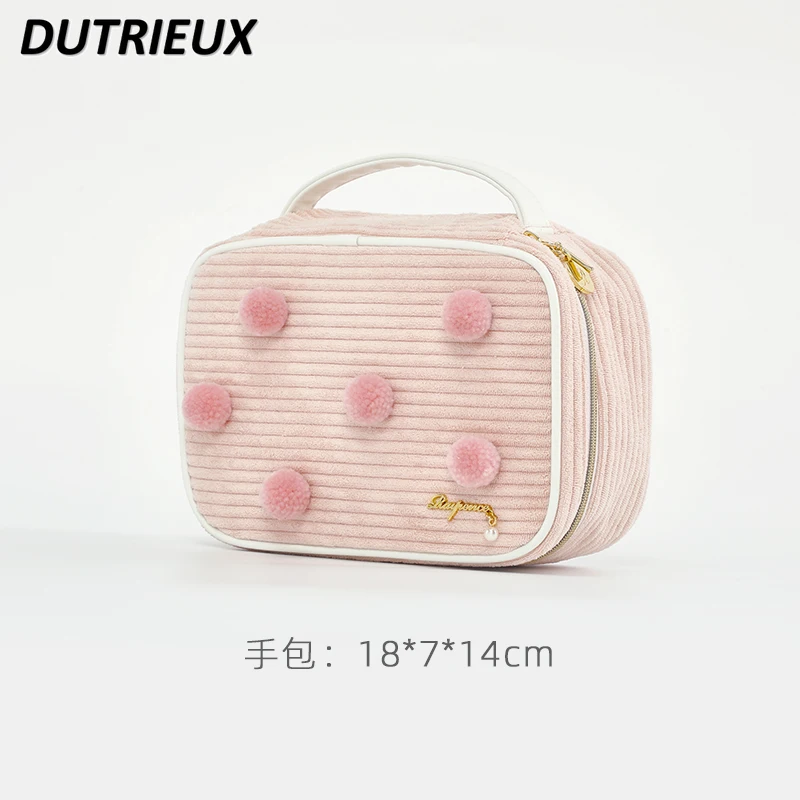 Spring Autumn Japanese Style Ladies' Cosmetic Bag Girl Heart Portable Large Capacity 2024 New Travel Storage Bags for Women