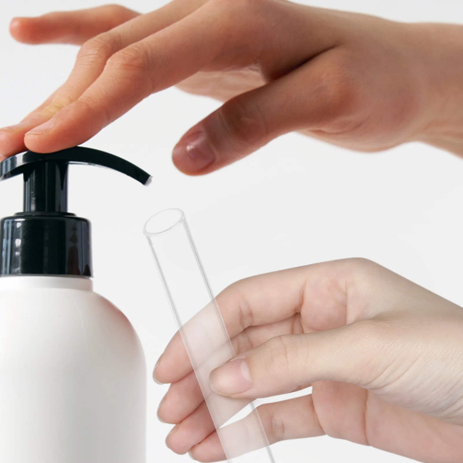 

100pcs Plastic Clear Test Tube Leak-Proof Container With Cap For Travel Portable Lotion Gel Storage