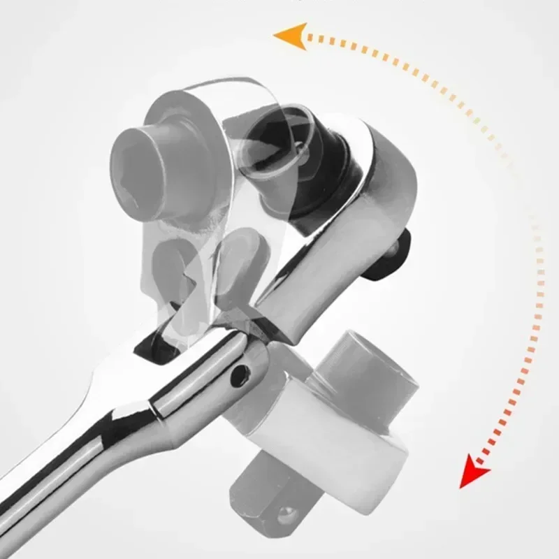 

2 In 1 Round handle Ratchet Wrench 1/4 Double Ended 72 Teeth Quick Spanner Tool Screwdriver Socket Bit DIY Home Repair Hand Tool