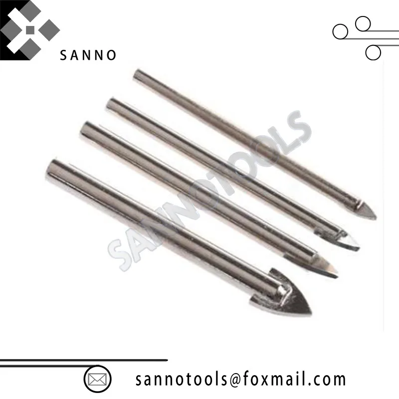 Long Spearhead  Tip Glass Drill Diameter 3mm 4mm 5mm 6mm 8mm 10mm 12mm Glass Drill Metal Ceramic Tile Drill Bits