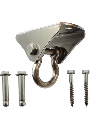 1Sets  180° Swing Hangers Stainless Steel Swing Hook for Ceiling Wooden Porch Swing Hanging kit Hammock Chair Yoga Swing Mount