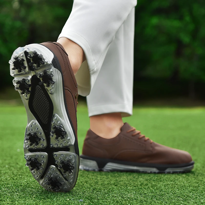 LiXingMing Men Golf Shoes Large Size To 48# Waterproof Cleats Golf Sport Shoes Teenager Training Golf Competition Sneakers
