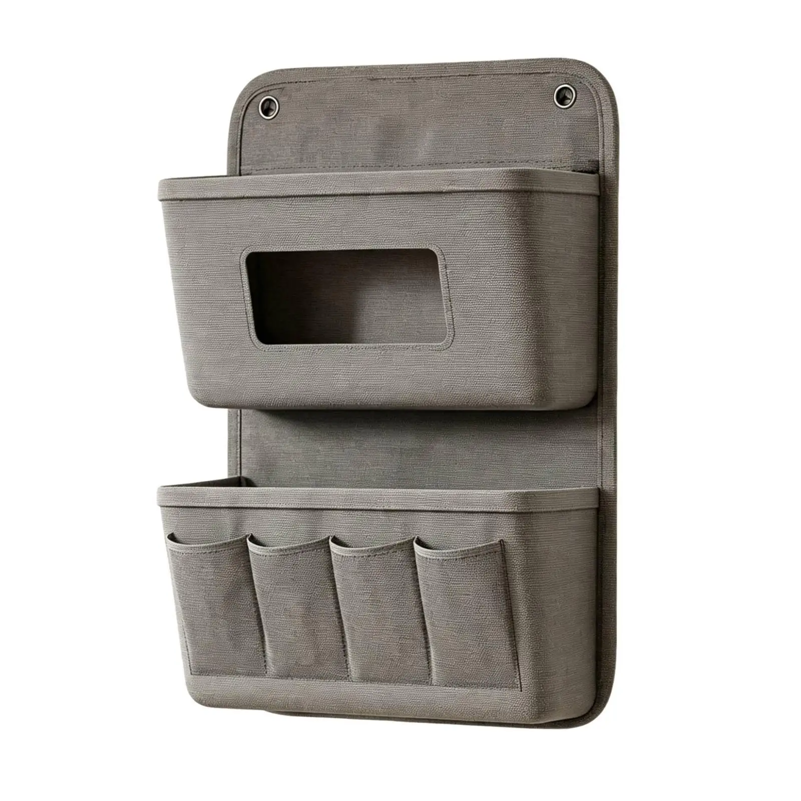 Foldable Wall Storage Organizer for Bedside with Transparent Openings for Visible Organization of Daily Items