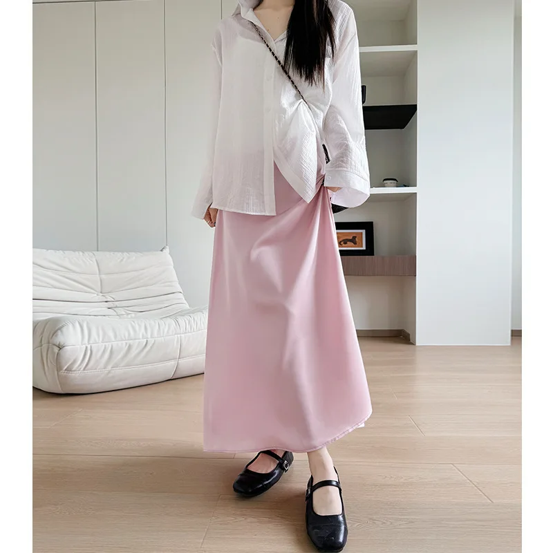 

Французская атласная юбка-русалка для женщин, новая летняя облегающая юбка с высокой талией для похудения, высококачественная полуюбка трапециевидной формы для миниатюрных размеров