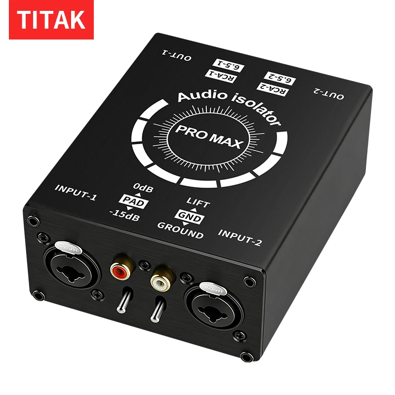 2 Channels Passive Hum Eliminator Box XLR RCA TS TRS Ground Loop Isolator Noise Filter for Audio Equipments Different Audio
