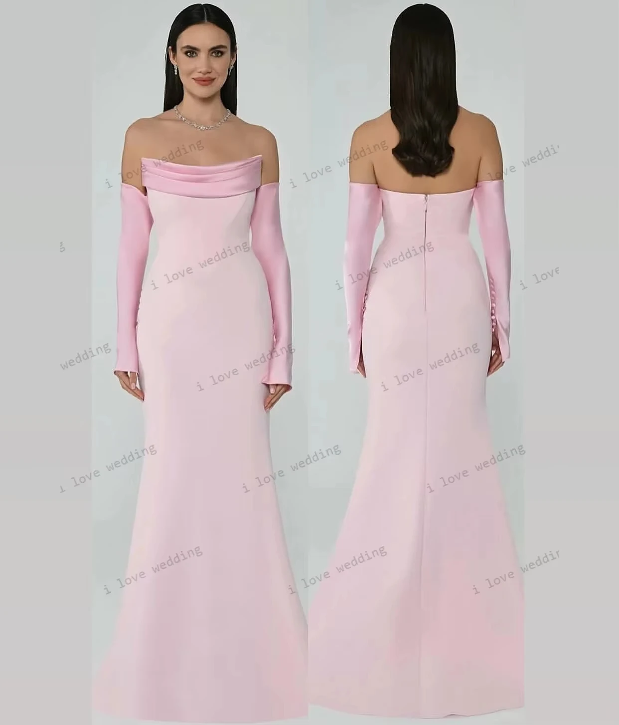 فستان حورية البحر أسود بدون حمالات للحفلات الراقصة 2025 من الساتان الأنيق لحفلات الزفاف للنساء فستان ماكسي فستان سهرة رسمي مخصص