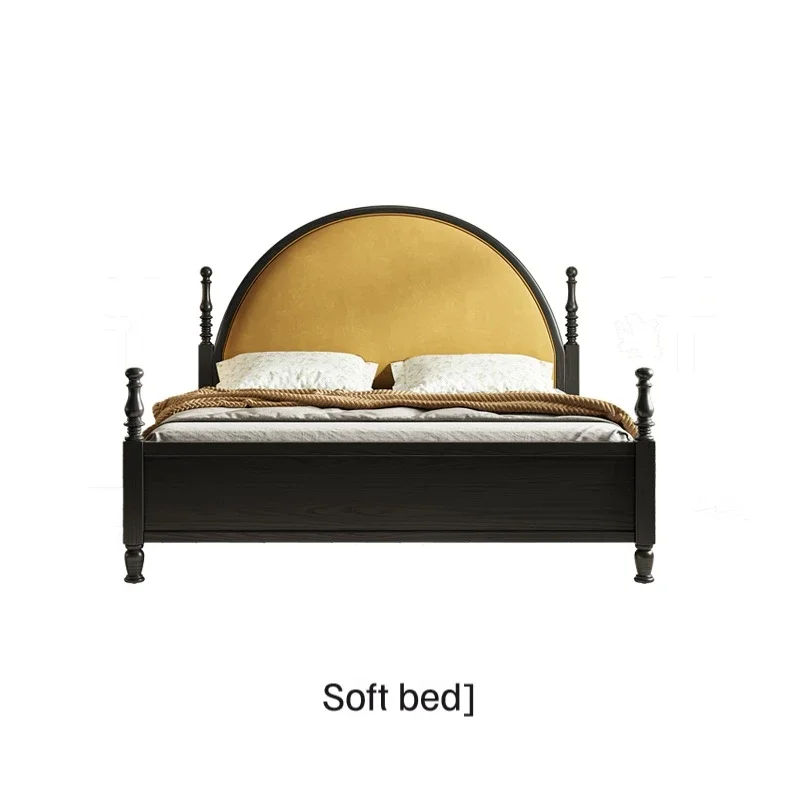 

A French Modern Light Luxury Simple Soft Bag Carved Master Bedroom Solid Wood Wedding Bed