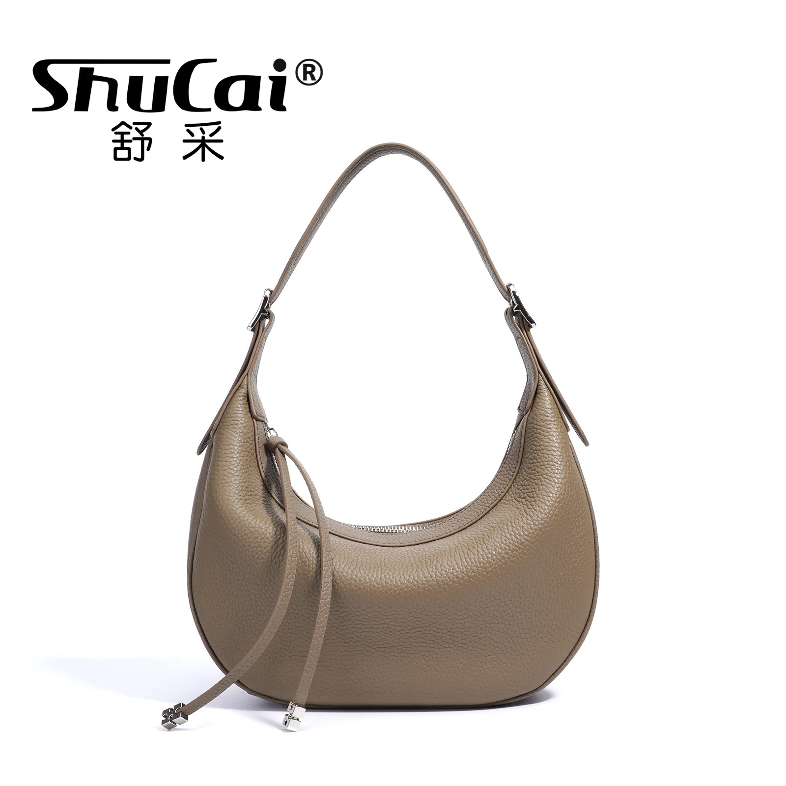 

Genuine Leather Women's Fashion Simple Niche Designer Half Moon Bag Female New Cowhide ShoulderCrossbody Bags Femaile Handbag