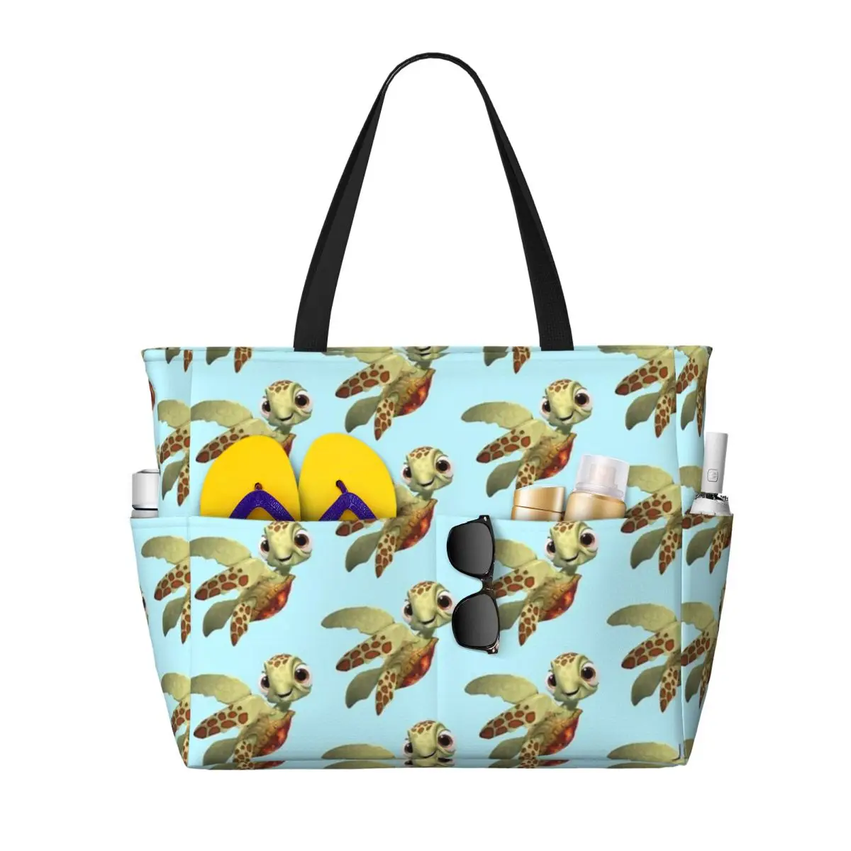 

Squirt From Finding Nemo Beach Travel Bag, Tote Bag Holiday Adult Gifts Birthday Gift Multi-Style Pattern