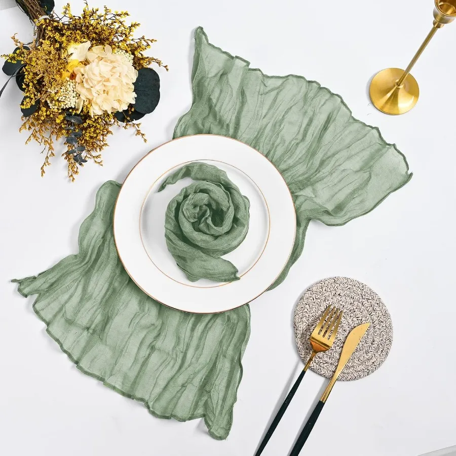 

30 упаковок марлевых салфеток из марли, 20 x 20 дюймов, морщинистые обеденные салфетки, деревенская салфетка в стиле бохо, декоративная тканевая салфетка для Wed