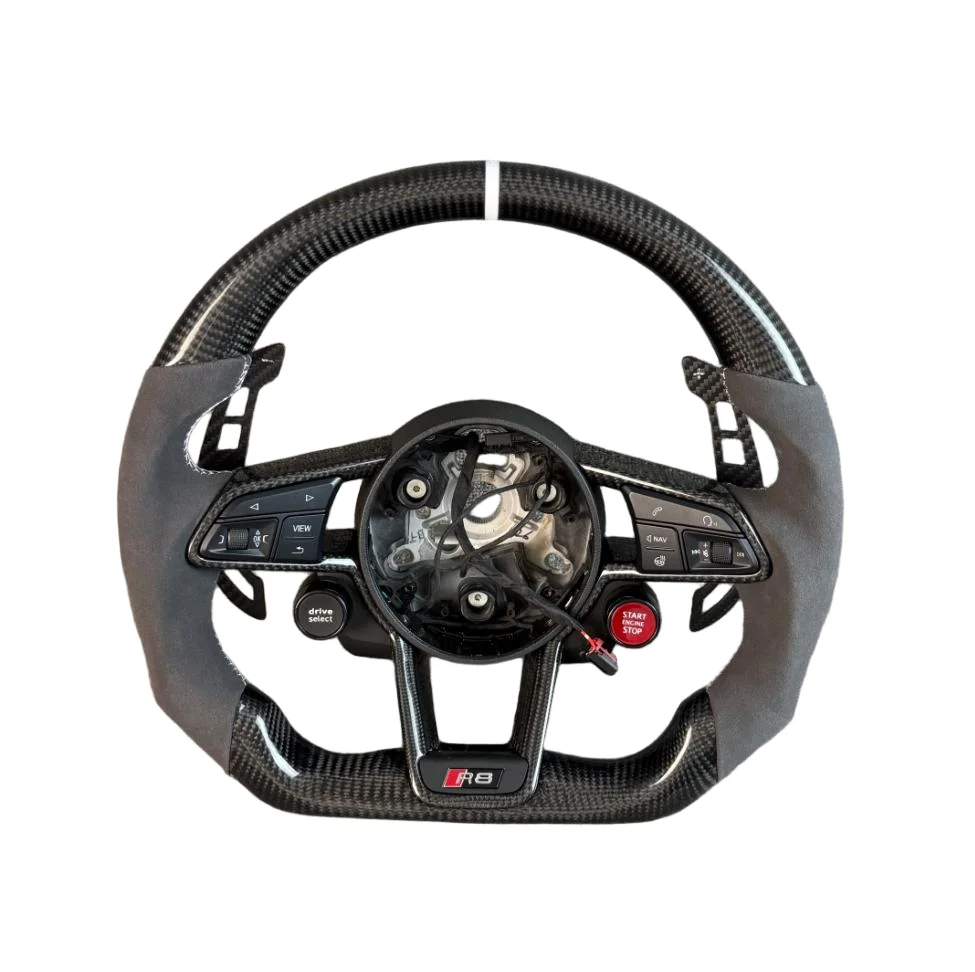Carbon Fiber Leather Sports Standard Diameter Car Steering Wheel Suitable for Audi R8 TT Mk2/Mk3 B8 RS TTS TTRS RS3 A3