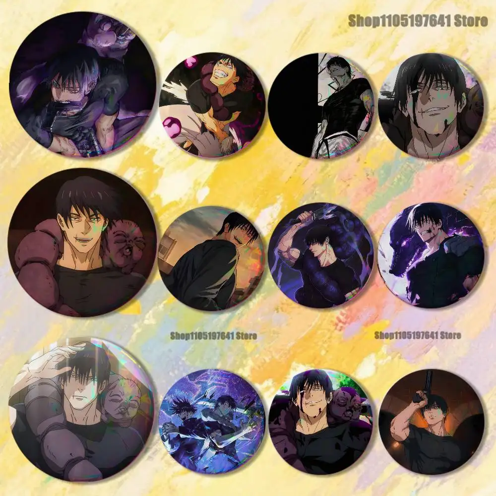 T-Toji F-FushiguroES J-Jujutsu K-Kaisen Badges Button Round Creative Pin Brooch Badge Bag Accessories Fans Collect Friends Gifts