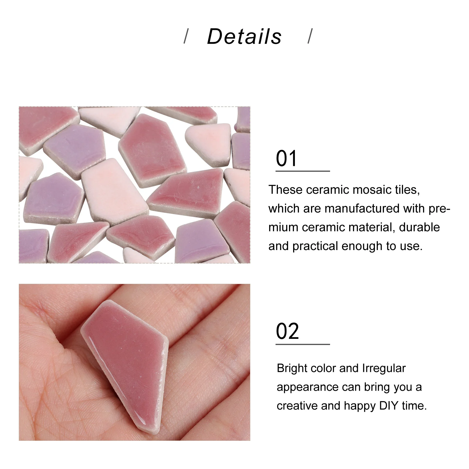 

500 G Decoration DIY Mosaic Tile Glazed Assortment Crafts Purple Stone Irregular
