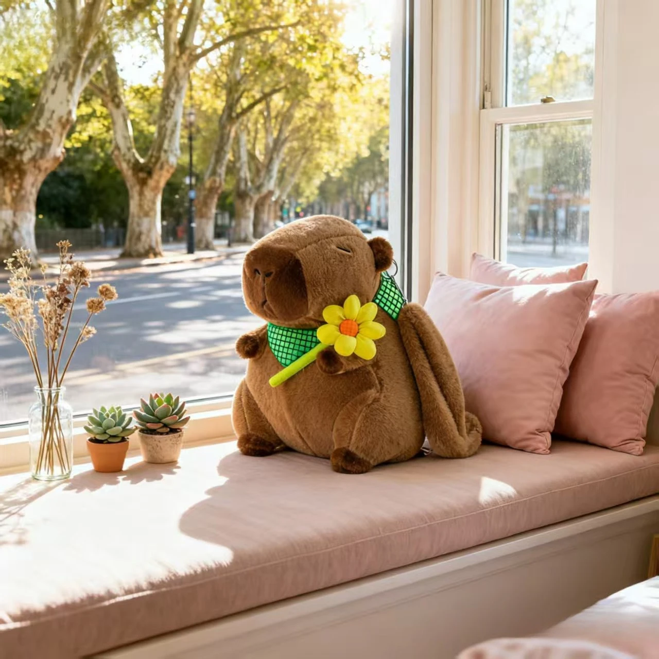 دمية خنزير غينيا المائية دمية كبيرة رمي وسادة ألعاب من نسيج مخملي، حقيبة ظهر، لعبة قطيفة مقلدة #1